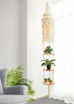 Anroye 3-TIER Cotton Macrame Hanging Light Fixture Shelf, Boho Corner Pendant.... Fixed Price $73.76.