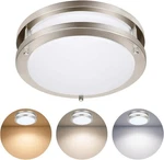 Drosbey Dimmable Led Flush Mount Ceiling Light 36W, Brush NICKEL-3CCT. Fixed Price $37.81.