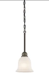 Kichler Olde Bronze 42901 Tanglewood Bulb Indoor Pendant - Satin Etched Glass. Fixed Price $45.47.
