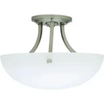 Seasons 15" Inch Semi-flush 2-LIGHT Ceiling Mount Lighting Fixture Satin Nickel. Fixed Price $25.00.