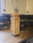 Vintage Bamboo Porcelain Table Lamp Hollywood Regency Pagoda Style Mcm. Fixed Price $100.00.