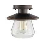 Hampton Bay Oil Rubbed Bronze And Glass Vintage Semi-flush Mount, 2 Light Deal. Fixed Price $21.99.