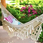 Opalhouse Target Macrame Hammock Hanging Rope Bed Tassel Fringe No Hardware Read. Fixed Price $105.00.
