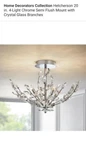 Home Decorator Collection Hetcherson 20 4 Chrome Semi Flush Mount/crystal Glas. Fixed Price $49.97.