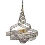 Varaluz 240P08 Flow Light 36"W Abstract Chandelier - Matte Black / French Gold. Fixed Price $2159.20.