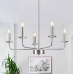 Lwytjo 5-LIGHT 24.04 In. Nickel Classic Chandelier For Kitchen Living Room. Fixed Price $59.99.