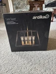 Artika, Industrial Modern Metal Square Pendant Chandelier Frame Black Gold. Fixed Price $75.00.