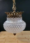 Vtg 1973 Lightcraft Of California Glass Pineapple Diamond Globe Fixture Mc. Fixed Price $259.00.