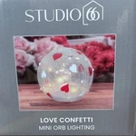 Studio 66 Heart "love Confetti" 3D Mini Orb Lighting Globe Valentine Gift Decor. Fixed Price $21.99.