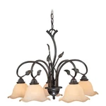 Vaxcel Vine 5L Chandelier Oil Shale W/ Amber Flake Glass - CH38805OL. Fixed Price $449.99.