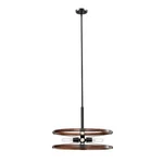 Hampton Bay Rockland Matte Black 4-PENDANT Light With Painted Wood Accent Shade. Fixed Price $67.90.
