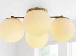 Jonathan Y 18 In. 4-LIGHT Brass Gold Bohemian Farmhouse Iron/frosted Glass Led. Fixed Price $39.32.