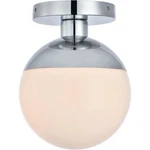 Elegant Lighting LD6050 Eclipse 8"W Semi-flush Globe Ceiling Chrome. Fixed Price $74.00.