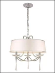 New Hampton Bay Halina Collection 3-LIGHT Chrome Drum Pendant. Fixed Price $70.00.