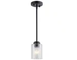 Kichler Winslow 1-LIGHT Black Mini Pendant With Clear Seeded Glass. Fixed Price $35.00.