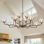 47.2" Large Wagon Wheel Chandelier 16-LIGHT Smoky Gray Modern Farmhouse. Fixed Price $257.99.