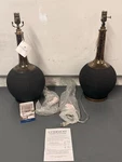 (2) Uttermost Arnav 17" X 32.25" Matte Black 1-LIGHT Table Lamps No Shades 27779. Fixed Price $425.00.