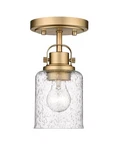 Z-lite 340F1 Kinsley 2"W Semi-flush Ceiling Fixture Gold. Fixed Price $98.00.
