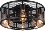 Ohniyou Cage Ceiling Fan With Light - 21'' Farmhouse Flush Mount .... Fixed Price $114.06.