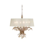 Uttermost Alenya 6-LIGHT Metal Crystal Fabric Shade Chandelier In Burnished Gold. Fixed Price $1149.60.