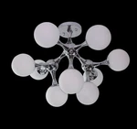 9 Lts Modern Chrome Flush Mount Ceiling Light Multi Globe Glass Shade Fixture. Fixed Price $149.00.