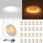 Sunco 24 Pack 6 Inch Recessed With Night Light, Led Can Lights Retrofit.... Fixed Price $183.62.