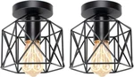 Hedume 2 Pack Semi-flush Mount Ceiling Light, Retro Black Industrial. Fixed Price $25.84.