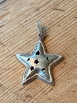 Vintage Sterling Silver Mexico TV-86 Star Pendant With Moon And Cutouts. Fixed Price $85.00.