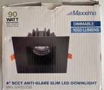 Maxxima MRL-S41503SB 4" 5CCT Anti-glare Slim Led Recessed Downlight 1050 Lm Nib. Fixed Price $20.00.