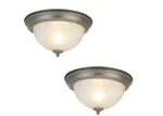 Commercial Electric 11" Oil Rubbed Bronze Flush Mount Light Frosted Shade 2-PK. Fixed Price $26.18.