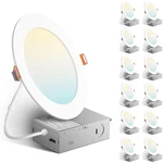 12 Pack 6 Inch 5CCT Dimmable Led Recessed Ceiling Light Panel With Junction Box. Fixed Price $75.99.