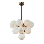 Artcraft Gem 13 Light Down Pendant, Black/brushed Brass/marble - AC11872SW. Fixed Price $1202.00.