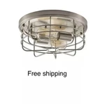 Focus Worldwide Bethpage 13 In. 2-LIGHT Polished Nickel Caged Dome Flush Mount. Fixed Price $45.00.