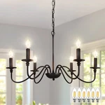 Depuley Farmhouse 6-LIGHT Chandelier Black Industrial For Dining Room Kitchen Is. Fixed Price $82.48.