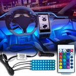 4PCS Car Interior Atmosphere Neon Lights Strip 9LED Wireless Remote Control. Fixed Price $13.99.