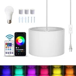 Zslaifu 15FT Plug Pendant Light, Hanging Lamp With Switch,white. Fixed Price $44.99.