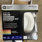 Commercial Electric 4 In. Cct Integrated Led Recessed Light Trim W/. Fixed Price $17.98.