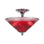 Toltec Semi-flush Mount, Bulbs, Chrome, 16" Raspberry Crystal 121-CH-716. Fixed Price $220.00.