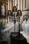 Arhaus Amaya Crystal Iron Chandelier Lamps Set. Fixed Price $375.00.