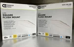(2-PK) Hampton Bay 12" Square Led Flush Mount Ceiling Light 4000K Bright White. Fixed Price $39.99.