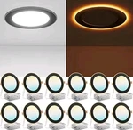 Amico 12 Pack 6 Inch Black Led Recessed Lights W/ Night 5CCT 2700K-5000K. Fixed Price $92.00.
