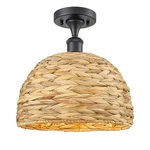 Innovations Lighting 516-1C-13-12 Woven Rattan Semi-flush Matte Black /. Fixed Price $195.36.