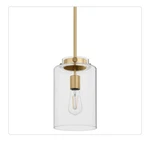Hampton Bay Mullins 6.75 In. 1-LIGHT Honey Gold Mini Pendant Hanging. Fixed Price $38.00.
