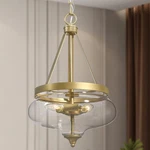 Ksana Modern Gold Chandelier, 3 Light Dining Room Fixture. Fixed Price $110.97.