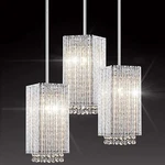 Mo&ok 3-PK Crystal Chandeliers Modern Pendant Lights Chrome Metal Hanging. Fixed Price $85.00.