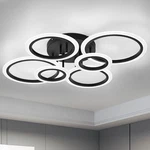 Vikaey Modern Led Flush Mount Ceiling Light, 6 Rings Black Close To L.... Fixed Price $172.78.