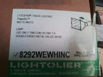 New Lightolier Matte White Track - Catalogue # 8292 In Box. Fixed Price $375.00.