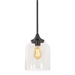 Afx Lighting William 1 8" Pendant, Black/clear - WMMP08MBBK. Fixed Price $107.20.