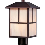 Nuvo 60-5675 -tanner 1 Light Post Lantern W/ Honey Stained Glass Claret Bronze. Fixed Price $104.00.