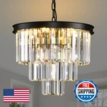 Akdxirun Modern Black Crystal 3-TIER Round Chandeliers Pendant. Fixed Price $188.97.